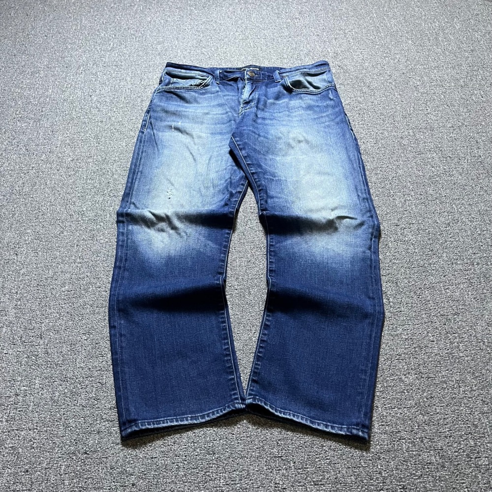 Y2K Mavi Jeans 36/32 Blue Distressed Faded Straight Leg Denim Pants